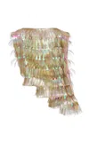 Maticevski Allegra Fringed Top In Metallic