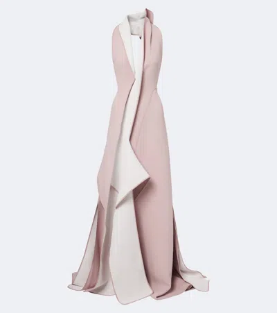 Maticevski Allude Asymmetric Draped Jersey Gown In Pink