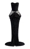 Maticevski Amiah Sequined Gown In Black