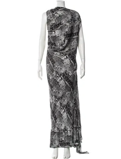 Pre-owned Maticevski Animal Print Long Dress In Black