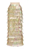 Maticevski Annalise Fringed Maxi Skirt In Multi