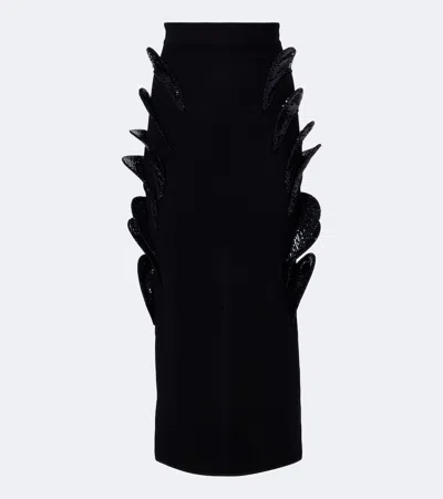 Maticevski Arching Sequined Embellished Pencil Skirt In Black
