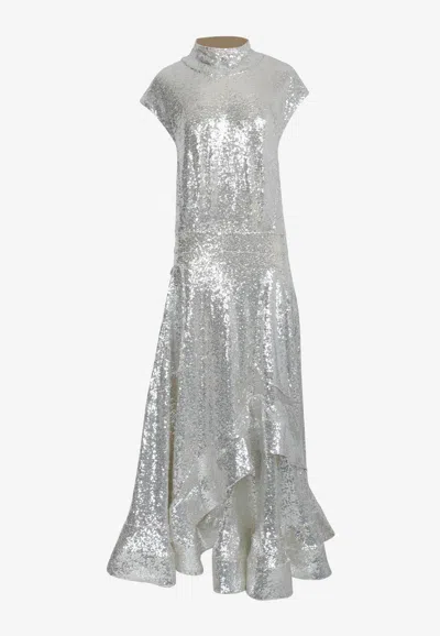 Maticevski Arresting Sequined Gown In Gray