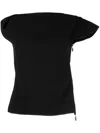 Maticevski Asymmetric Cap-sleeved T-shirt In Black
