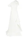 Maticevski Asymmetric Off-shoulder Gown In White