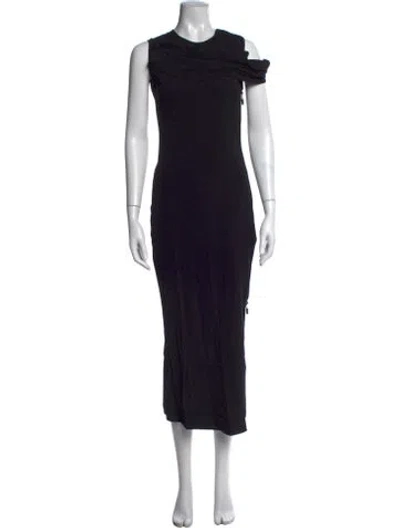 Pre-owned Maticevski Asymmetrical Long Dress In Grey