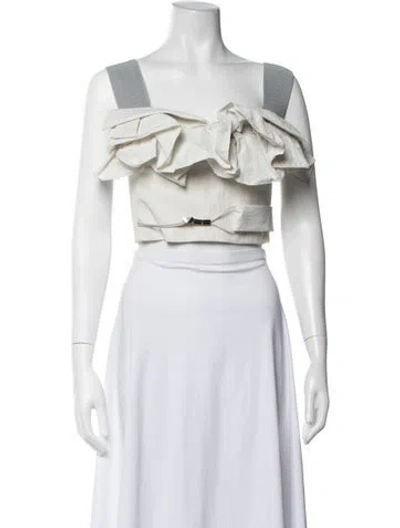 Pre-owned Maticevski Asymmetrical Sleeveless Crop Top W/ Tags In Neutrals