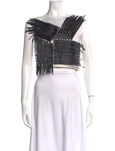 Pre-owned Maticevski Asymmetrical Sleeveless Top In White