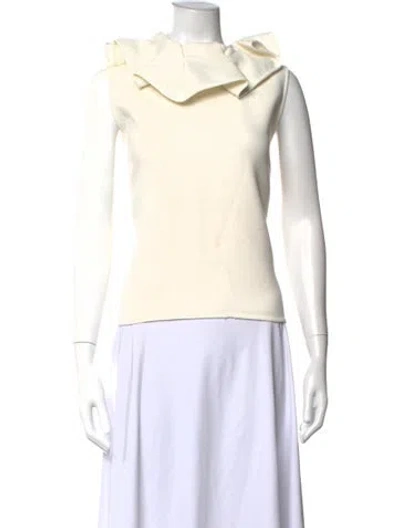 Pre-owned Maticevski Asymmetrical Sleeveless Top In White