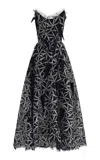 Maticevski Axis Strapless Tulle Gown In Silver