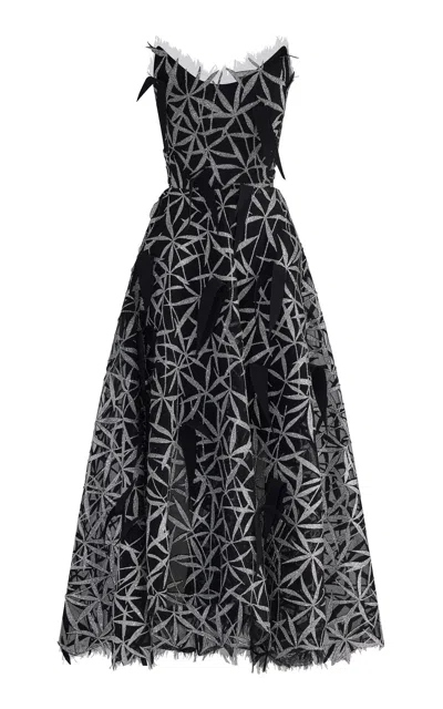 Maticevski Axis Strapless Tulle Gown In Black