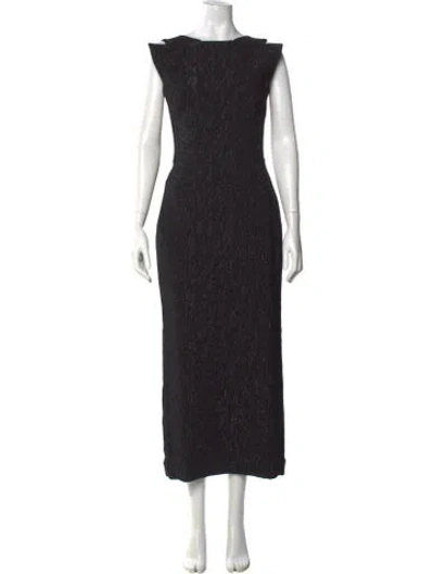 Pre-owned Maticevski Bateau Neckline Long Dress In Black