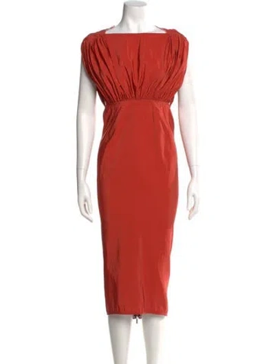 Pre-owned Maticevski Bateau Neckline Long Dress In Orange