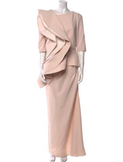 Pre-owned Maticevski Bateau Neckline Long Dress In Pink
