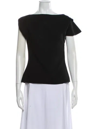Pre-owned Maticevski Bateau Neckline Short Sleeve Top In Black