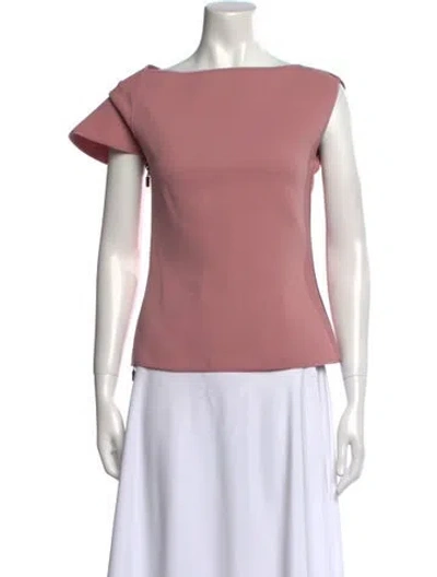Pre-owned Maticevski Bateau Neckline Short Sleeve Top In Pink