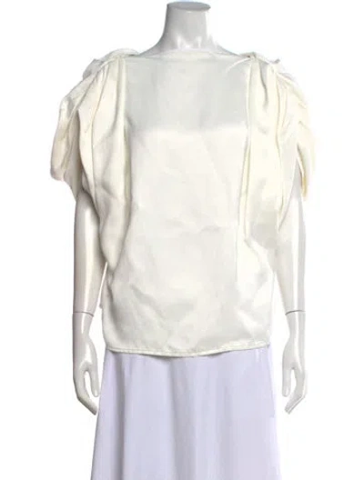 Pre-owned Maticevski Bateau Neckline Short Sleeve Top In White