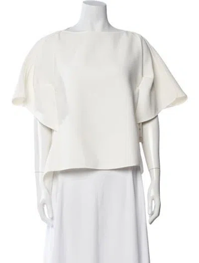 Pre-owned Maticevski Bateau Neckline Short Sleeve Top In White