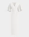 Maticevski Benefit Flutter-sleeve Midi Dress In White
