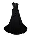 Maticevski Black Strapless Evening Gown In Black