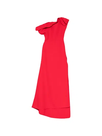 Maticevski Bonded Architectural Gown In Red