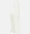 Maticevski Epitome Asymmetric Strapless Tulle-trimmed Cady Gown In White