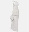 Maticevski Brightness Asymmetric Draped Gown In Grey