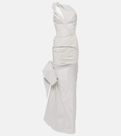 Maticevski Brightness Asymmetric Draped Gown In Grey