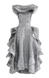 Maticevski Camelot Wave Dress In Silver