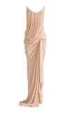 Maticevski Cassini Draped Gown In Orange