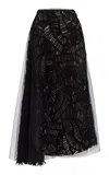 Maticevski Circum Embroidered Lace Midi Skirt In Black