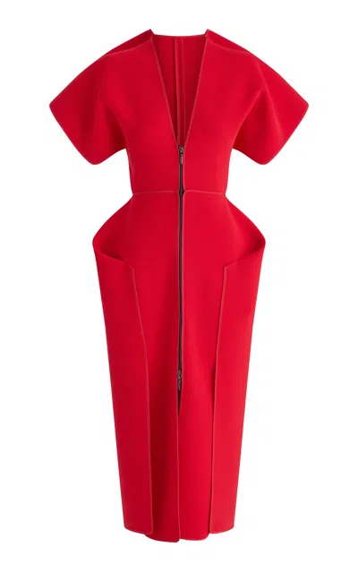 Maticevski Coco Structured Dress In Red