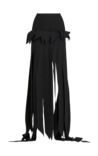Maticevski Conclusion Fringe Maxi Skirt In Black