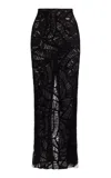 Maticevski Consideration Embroidered Lace Maxi Skirt In Black