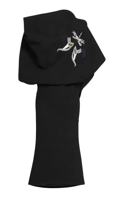 Maticevski Convey Drape Midi Dress In Black