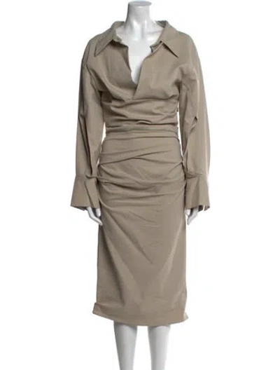 Pre-owned Maticevski Cowl Neck Long Dress In Neutral