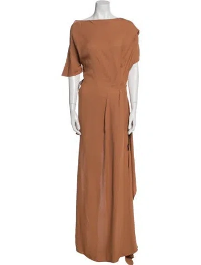 Pre-owned Maticevski Cowl Neck Short Sleeve Tunic In Orange