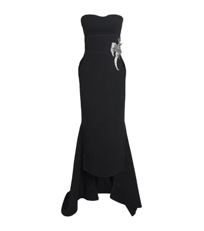 Maticevski Residence Strapless Embellished Crepe Gown In Black
