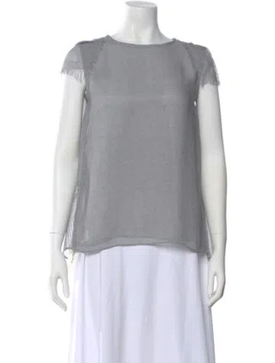 Pre-owned Maticevski Crew Neck Short Sleeve Top In Gray
