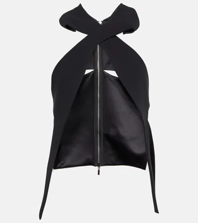 Maticevski Cross Leaf Halterneck Cutout Top In Black