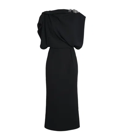 Maticevski Crystal-embellished Protocal Midi Dress In Black