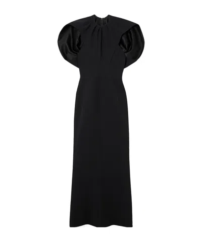 Maticevski Cypress Ruched Crepe Midi Dress In Black
