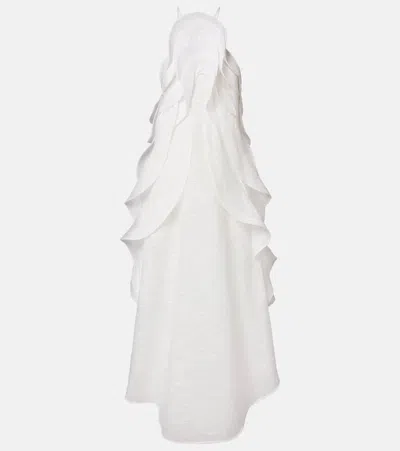 Maticevski Délice Wave Ruffled Maxi Dress In White