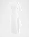 Maticevski Diadem Off-the-shoulder Asymmetric Draped Crepe Dress In White