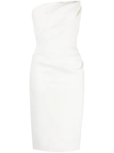 Maticevski Draped Bodice Dress In White