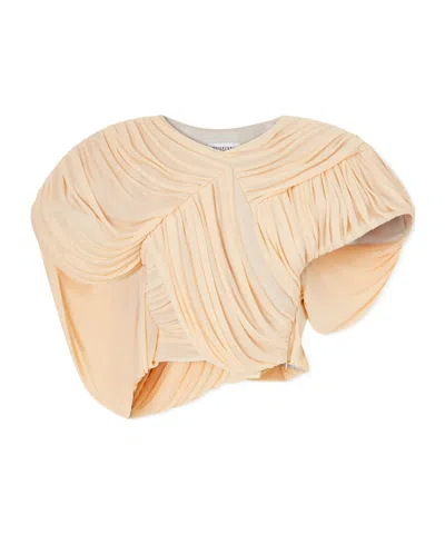 Maticevski Draped Chiffon Blouse In Neutral