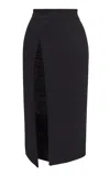 Maticevski Elegy Slit-detailed Crepe Midi Skirt In Black