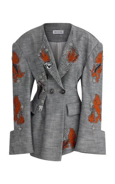 MATICEVSKI EMBELLISHED COTTON RECIPROCATE BLAZER