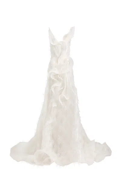 Maticevski Enamour Sculptural Silk-blend Gown In White