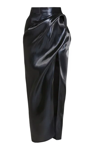 Maticevski Encounter Silk-blend Midi Skirt In Blue